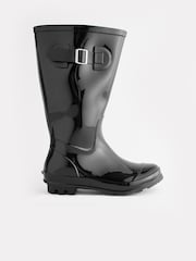 Gloss Black Buckle Wellies - Image 2 of 6