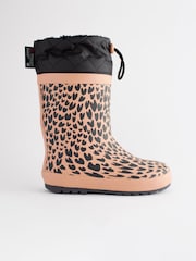Tan Animal Print Cuff Wellies - Image 2 of 7