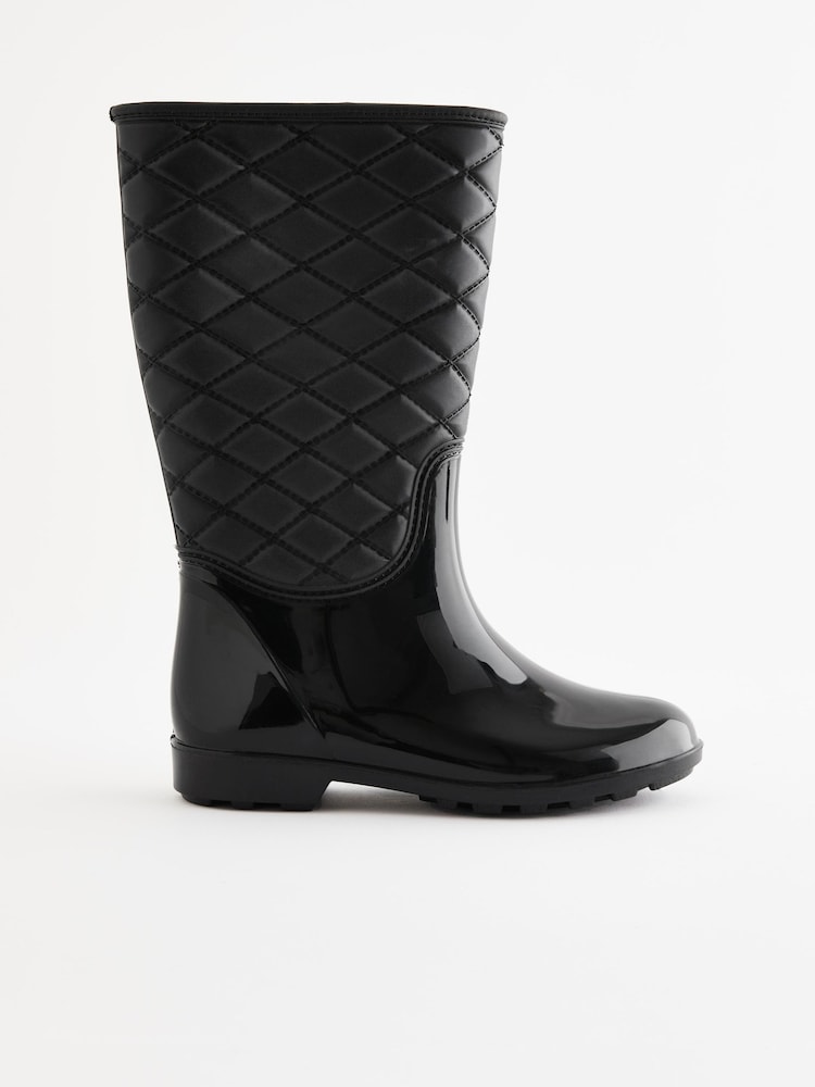 Black Quilted Wellies - Image 2 of 5