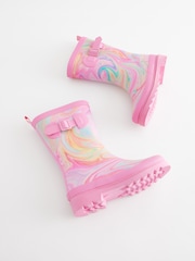 Multi Pink Marble Buckle Wellies - Image 4 of 5