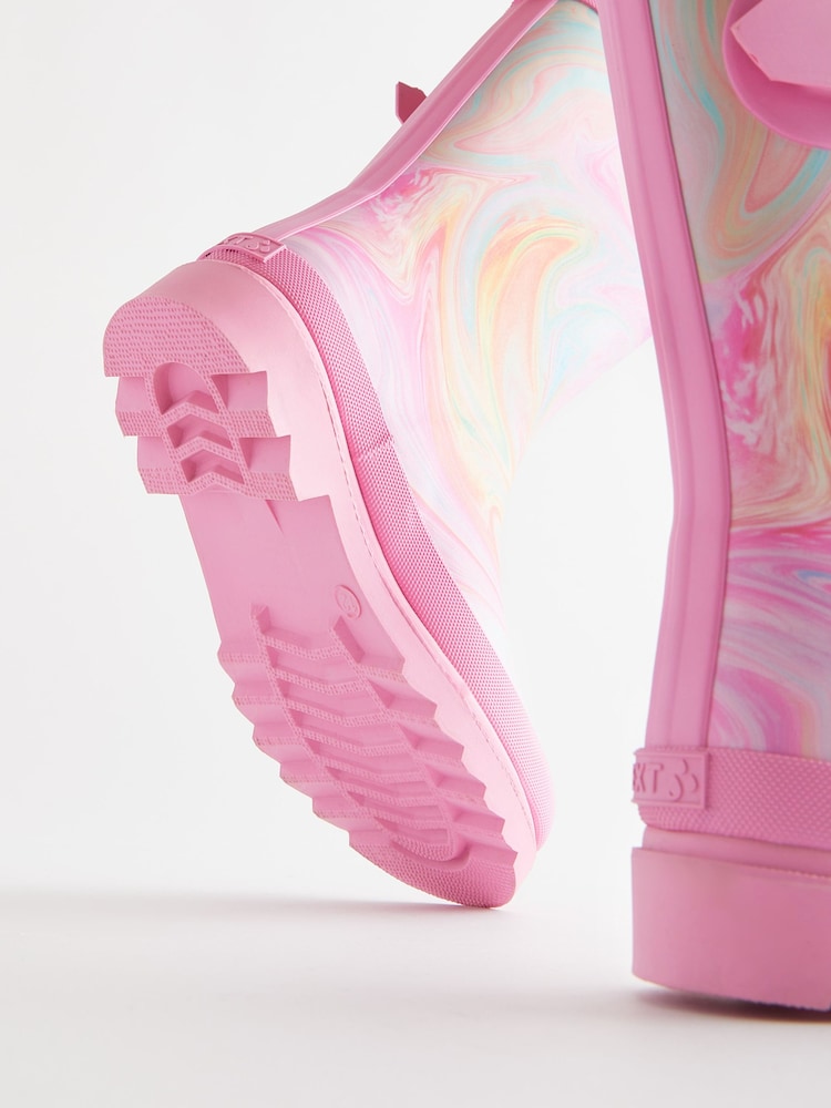 Multi Pink Marble Buckle Wellies - Image 5 of 5