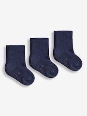 JoJo Maman Bébé Navy Blue 3-Pack Short Cotton Socks - Image 1 of 1