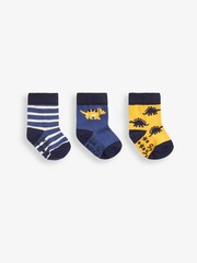 Pack de 3 pares de calcetines para niños con diseño de dinosaurio de Jojo Maman Bébé - Imagen 1 de 1
