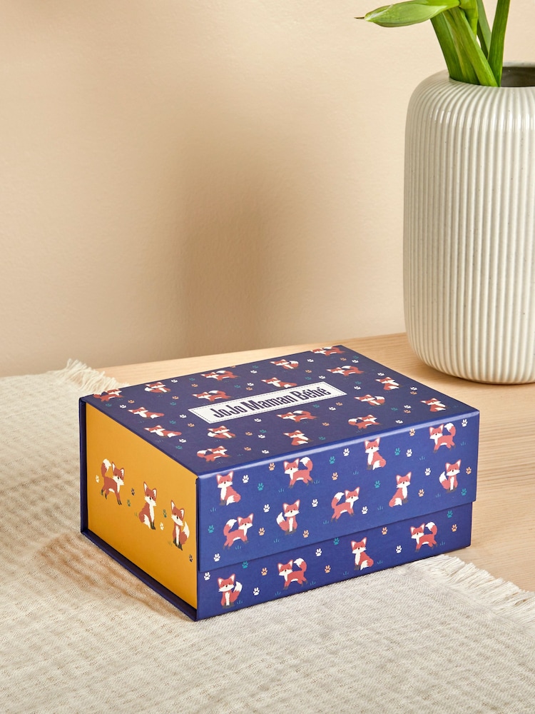 JoJo Maman Bébé Navy Fox Small Gift Box - Image 1 of 3