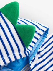 JoJo Maman Bébé Blue Stripe Dino Towelling Hooded Poncho - Image 4 of 4