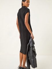 Roman Black Textured Zig Zag Knit Midi Dress - Image 2 of 5