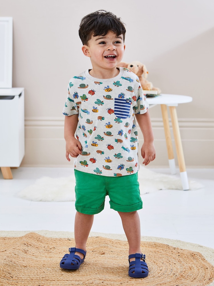 JoJo Maman Bébé Green Twill Chino Shorts - Image 2 of 2