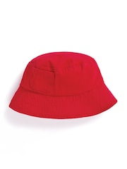JoJo Maman Bébé Red Twill Bucket Sun Hat - Image 2 of 2