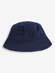 JoJo Maman Bébé Navy Blue Twill Bucket Sun Hat - Image 1 of 4