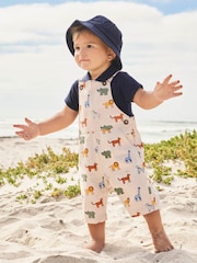 JoJo Maman Bébé Navy Blue Twill Bucket Sun Hat - Image 4 of 4