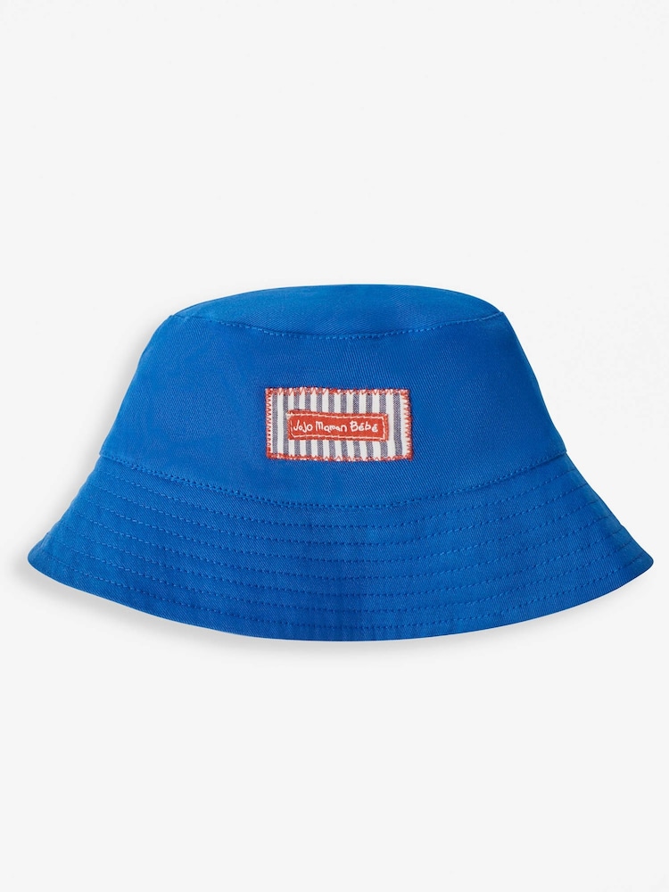 JoJo Maman Bébé Cobalt Blue Twill Bucket Sun Hat - Image 1 of 2