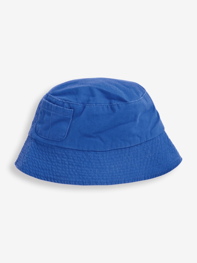 JoJo Maman Bébé Cobalt Blue Twill Bucket Sun Hat - Image 2 of 2
