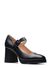 Clarks Black Leather Patema Strap Shoes - Image 3 of 7