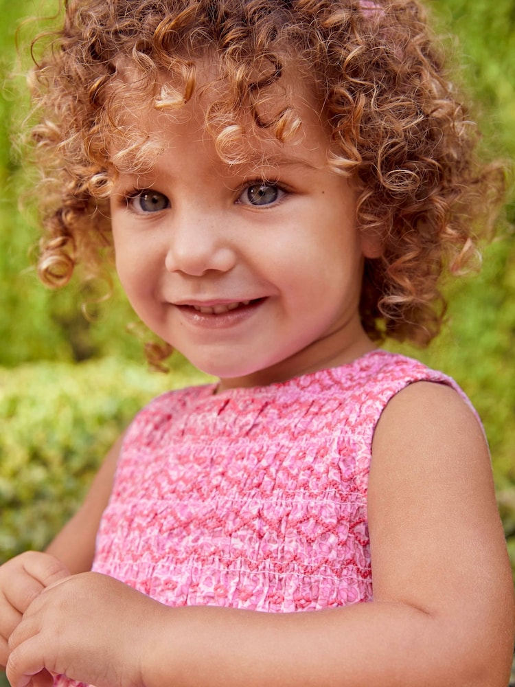 JoJo Maman Bébé Pink Bud Floral Smocked Dress - Image 2 of 6