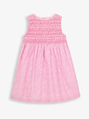 JoJo Maman Bébé Pink Bud Floral Smocked Dress - Image 3 of 6