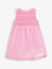 JoJo Maman Bébé Pink Bud Floral Smocked Dress - Image 4 of 6