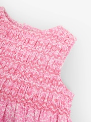 JoJo Maman Bébé Pink Bud Floral Smocked Dress - Image 5 of 6
