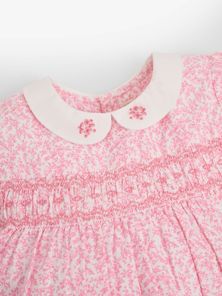 JoJo Maman Bébé Pink 100% Cotton Dress - Image 4 of 4