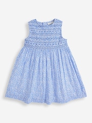 JoJo Maman Bébé Blue Bud Floral Smocked Dress - Image 3 of 6