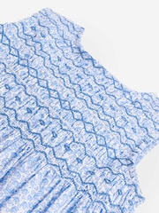 JoJo Maman Bébé Blue Bud Floral Smocked Dress - Image 6 of 6