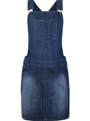 JoJo Maman Bébé Maternity Blue Mid Wash Denim Dungaree Dress - Image 3 of 3