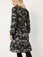 FatFace Calwich Black Metallic Feather Dress - Image 2 of 4
