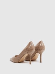 Reiss Camel Elina Mid Heel Leather Court Shoes - Image 5 of 6