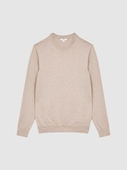 Reiss Oatmeal Charles Slim Fit Cotton Crew Neck Jumper - Image 2 of 6