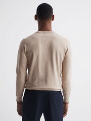 Reiss Oatmeal Charles Slim Fit Cotton Crew Neck Jumper - Image 5 of 6