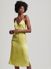 Superdry Green Studios Satin Cami Midi Dress - Image 1 of 7