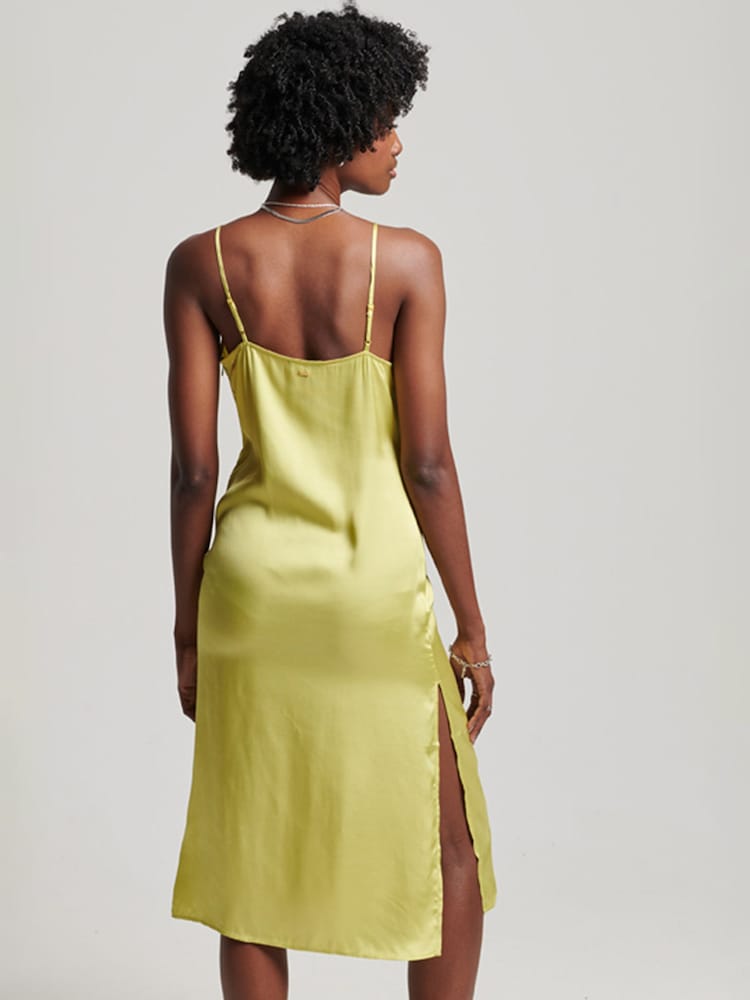 Superdry Green Studios Satin Cami Midi Dress - Image 2 of 7