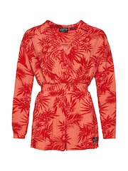 Superdry Orange Vintage Beach Playsuit - Image 7 of 7