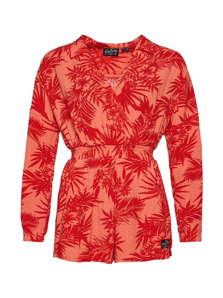 Superdry Orange Vintage Beach Playsuit - Image 7 of 7