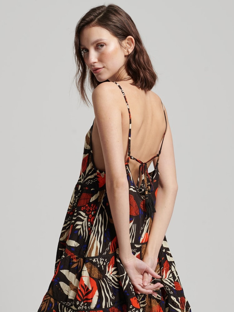 Superdry Black Vintage Mini Beach Cami Dress - Image 2 of 7