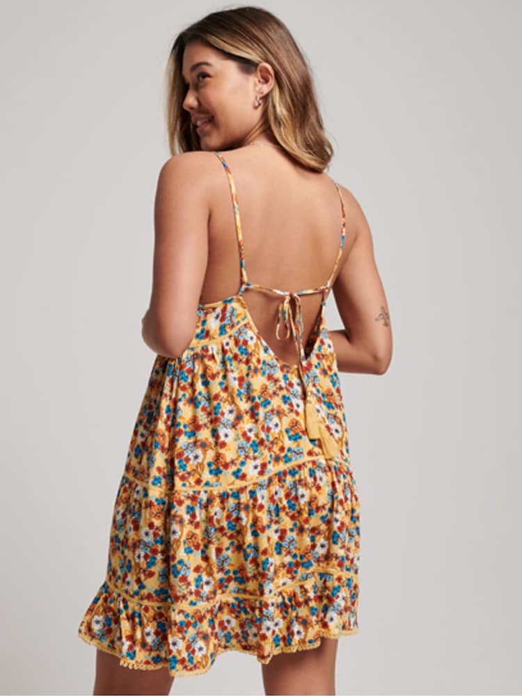Superdry Yellow Vintage Mini Beach Cami Dress - Image 2 of 6