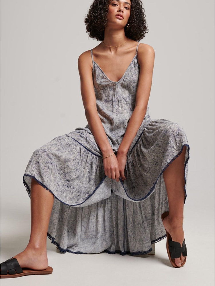 Bleu - Robe longue de plage Superdry Vintage - Image 3 of 6