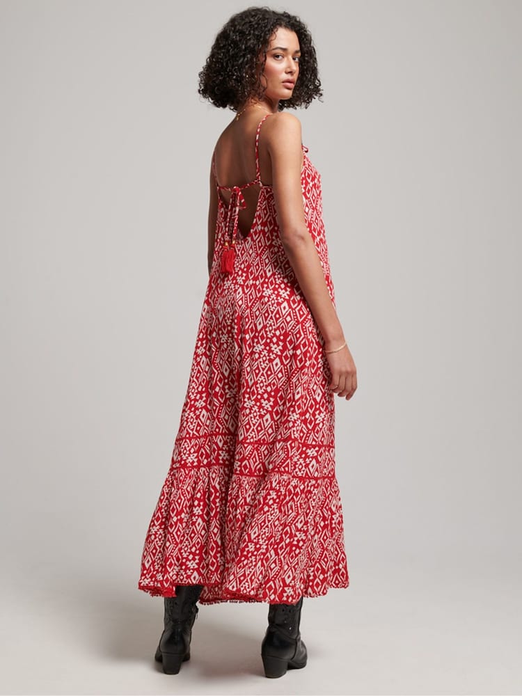 Superdry Red Vintage Long Beach Cami Dress - Image 2 of 4 Superdry Red Vintage Long Beach Cami Dress - Image 2 of 4