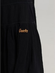 Schwarz - Superdry Vintage Langes Strand-Trägerkleid - Bild 6 von 7