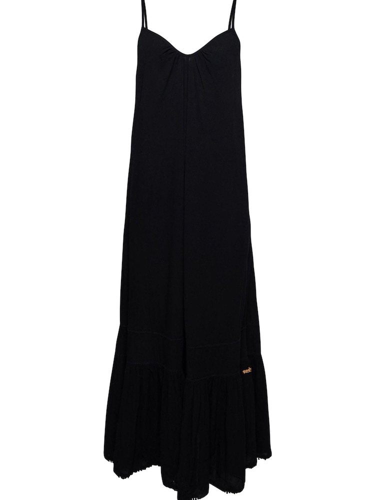 Schwarz - Superdry Vintage Langes Strand-Trägerkleid - Bild 7 von 7