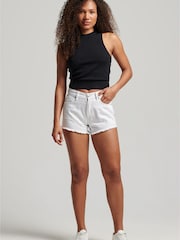 Superdry Optic Studios Denim-Shorts mit hohem Bund - Bild 1 von 6