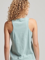 Superdry Sage Green Rodeo White Stripe Vintage Logo Embroidered Stripe Vest - Image 2 of 5