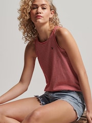 Superdry Papaya Red Marl Rodeo White Stripe Vintage Logo Embroidered Stripe Vest - Image 4 of 6