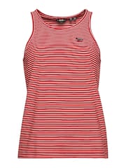 Superdry Papaya Red Marl Rodeo White Stripe Vintage Logo Embroidered Stripe Vest - Image 6 of 6