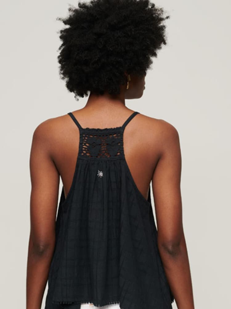 Темно-синий Eclipse - топ на бретелях с халтером Superdry Vintage - Изображение 2 из 6