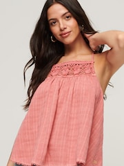 Песочный розовый - топ на бретелях с халтером Superdry Vintage - Изображение 1 из 6