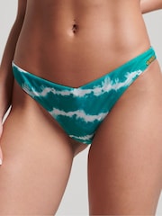 Superdry Tie Dye Green Code Bikini Bottoms - Image 1 of 5