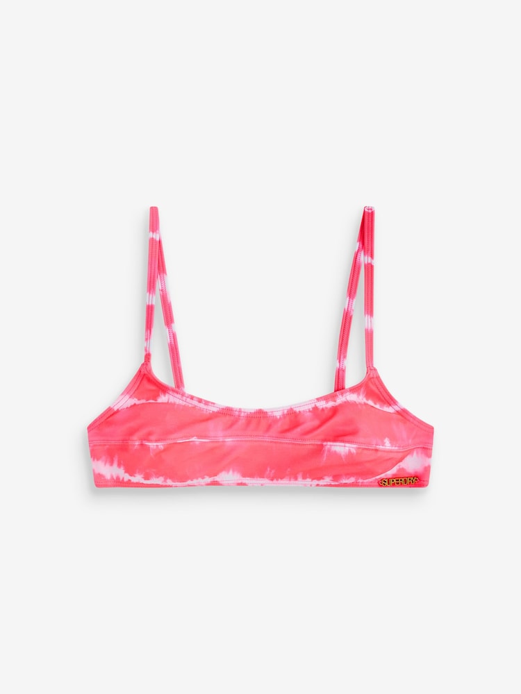 Superdry Tie Dye Pink Code Bikini Top - Image 7 of 7