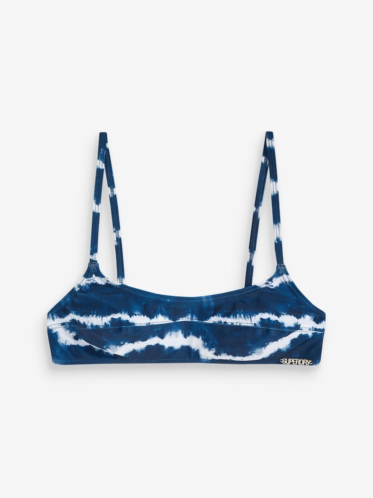 Superdry Tie Dye Navy Code Bikini Top - Image 6 of 6