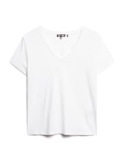 Blanco óptico - Superdry Studios camiseta bordada con cuello en V - Imagen 4 de 5