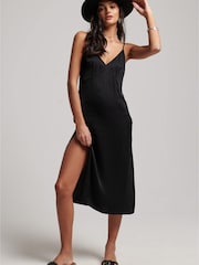 Superdry Black Studios Satin Cami Midi Dress - Image 1 of 7